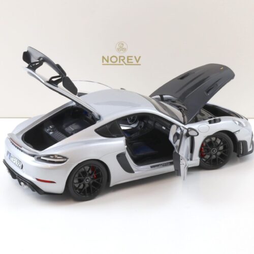 1:18 Norev ASIA Exclusive Porsche Cayman GT4 RS Weissach Package silver/ black