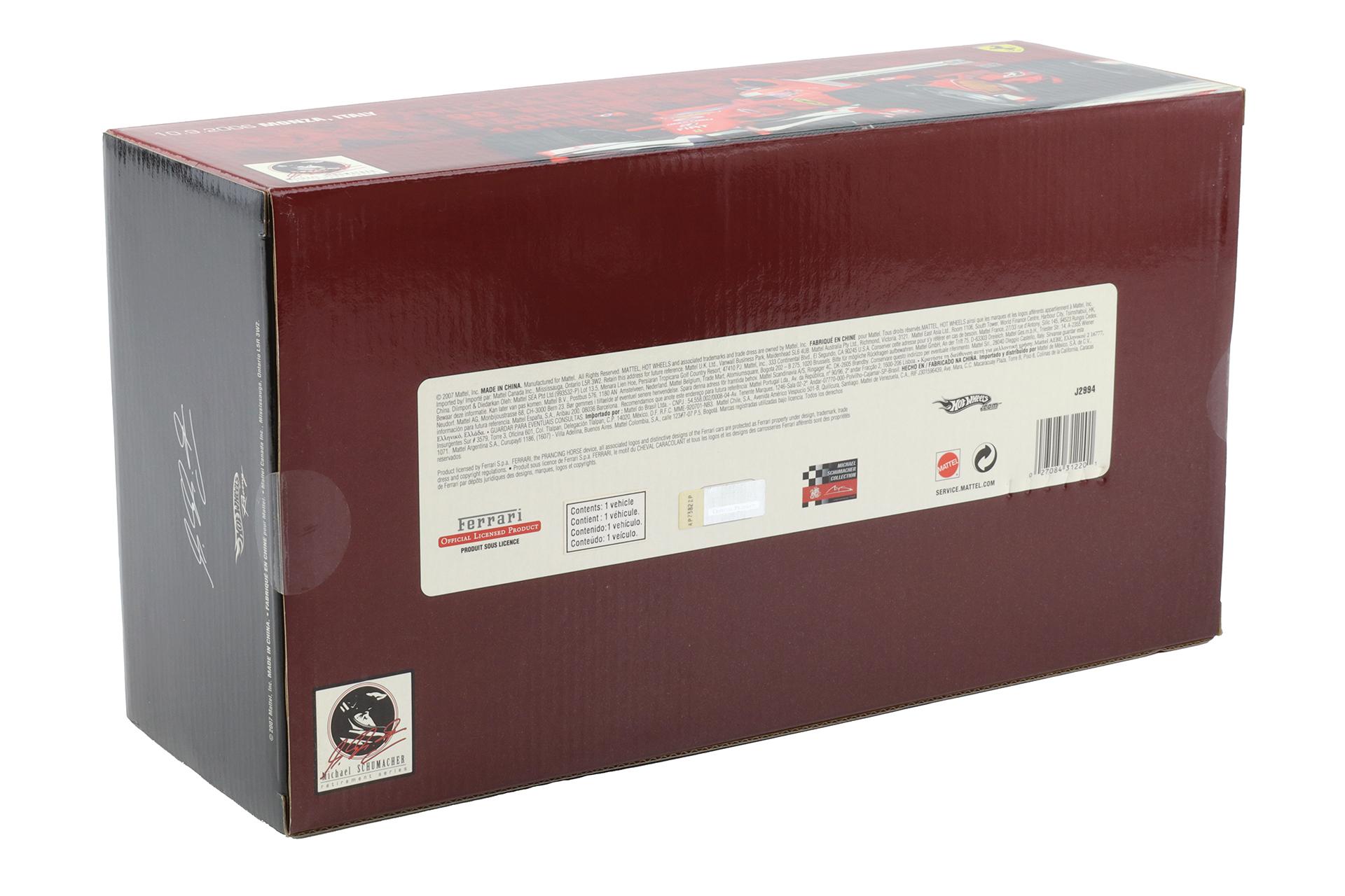 1:18 Hot Wheels Ferrari 248 F1 #5 GP Monza 2006 M.Schumacher with Figure SEALED