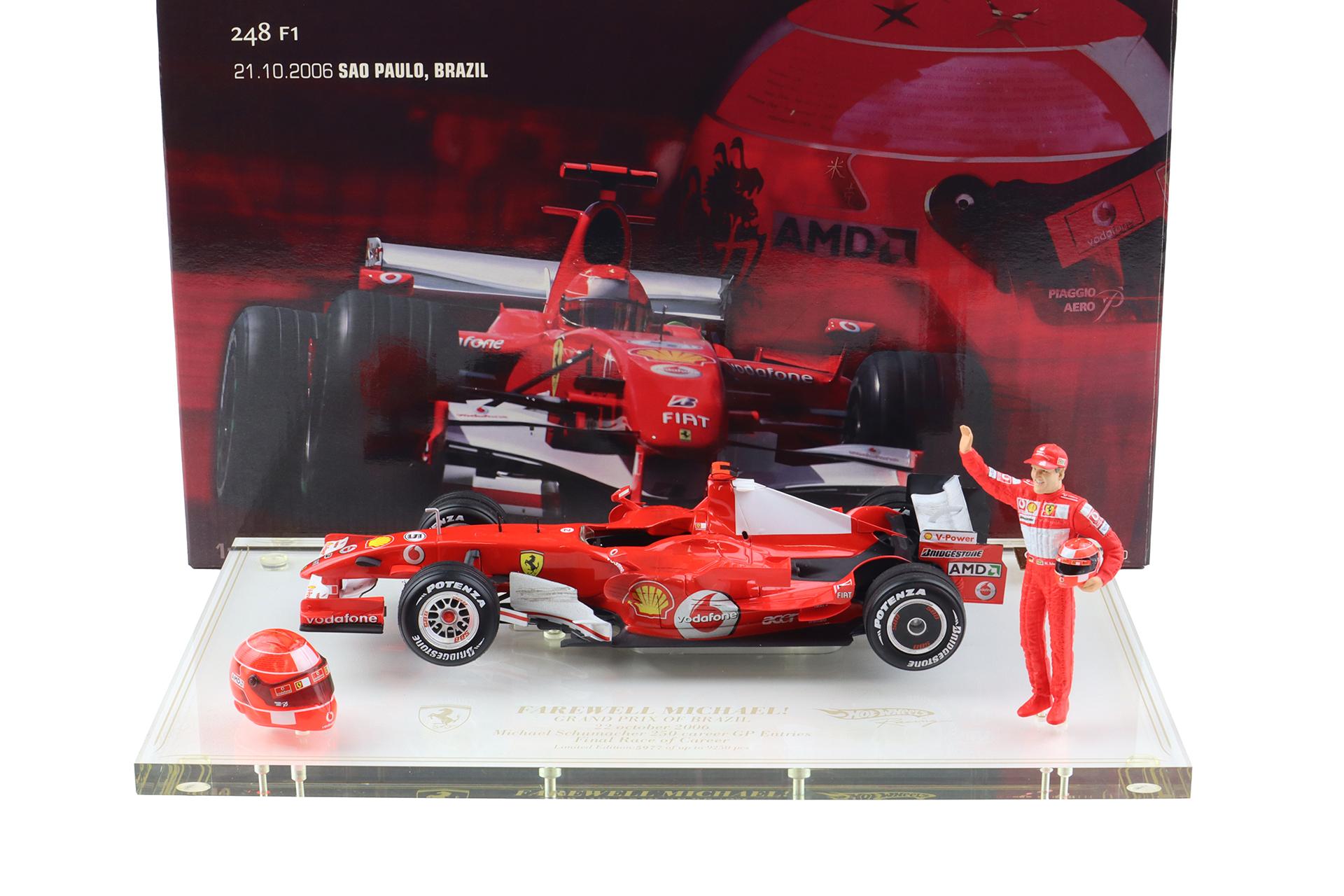 1:18 Hot Wheels Ferrari 248 F1 2006 Brazil #5 M.Schumacher with Figure