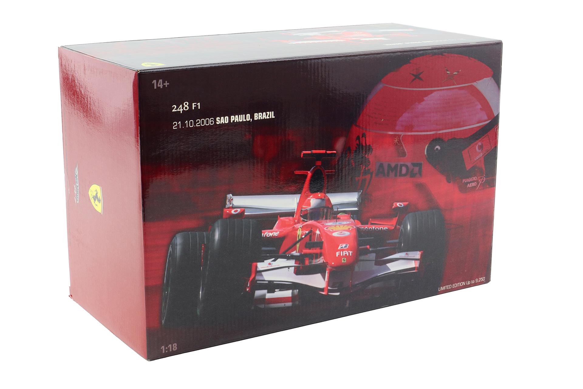 1:18 Hot Wheels Ferrari 248 F1 2006 Brazil #5 M.Schumacher with Figure