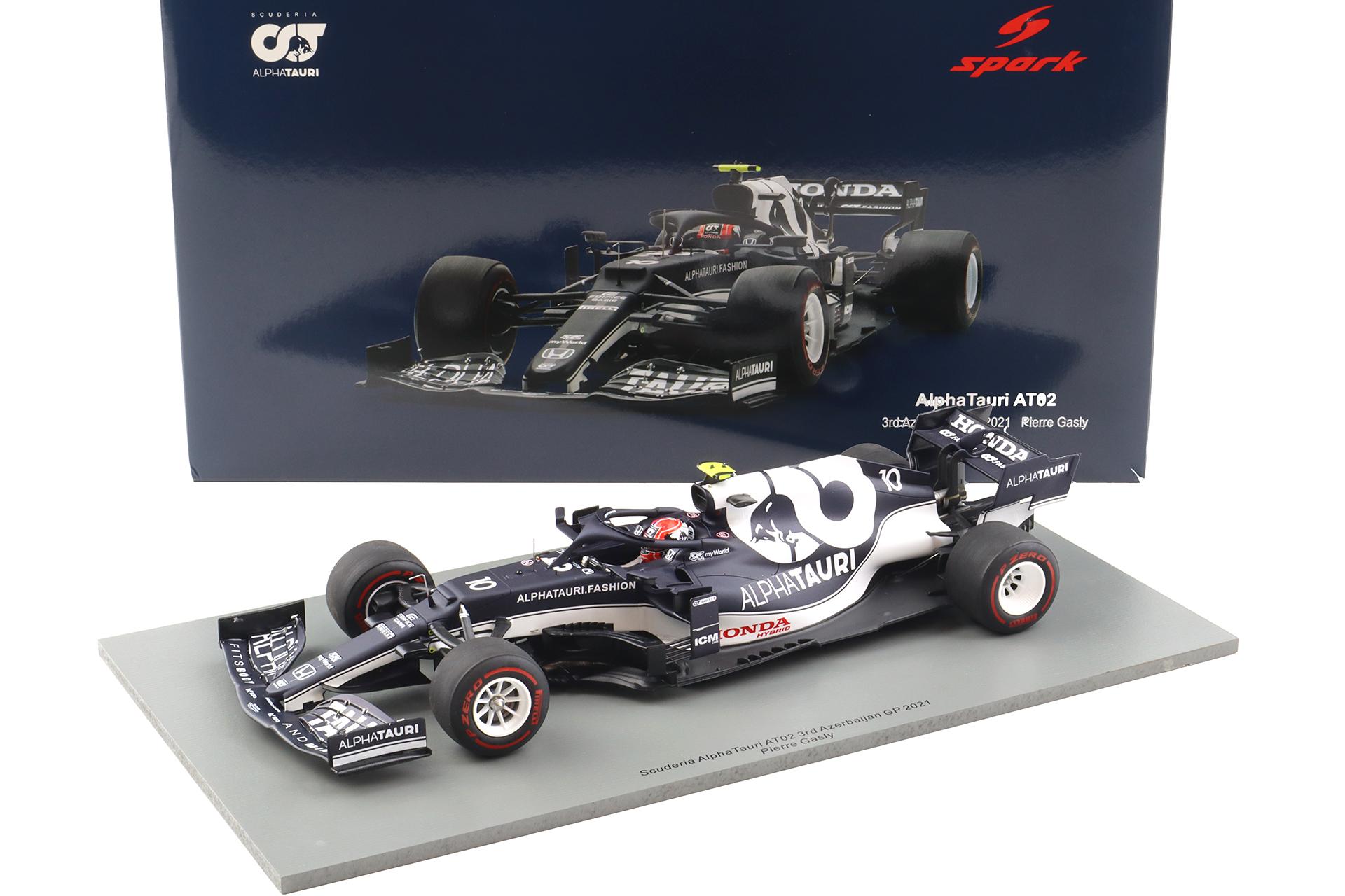 1:18 Spark F1 AlphaTauri AT02 #10 Pierre Gasly 3rd Azerbaijan GP 2021