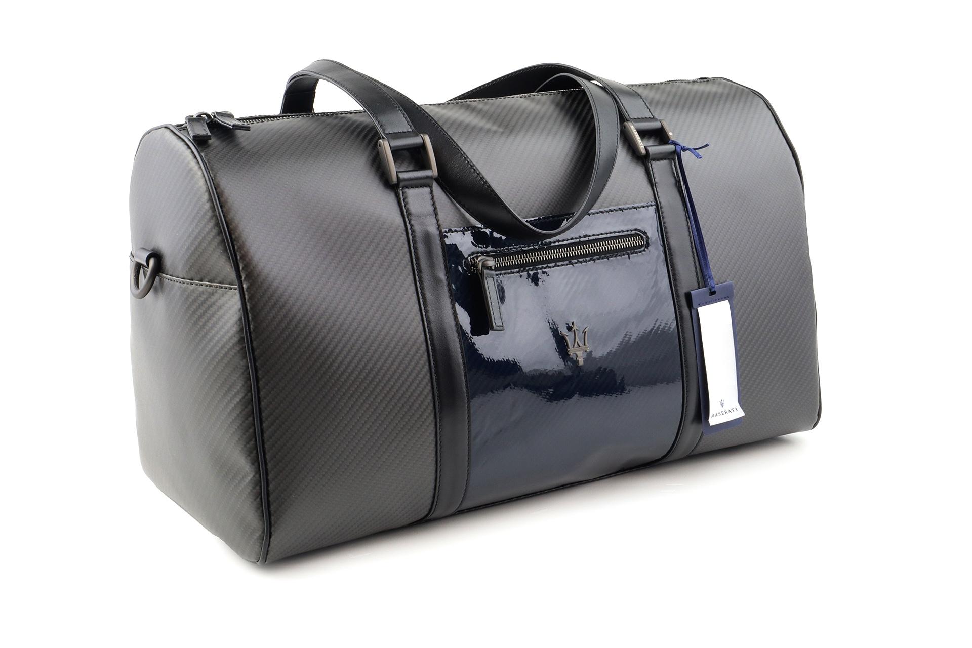 Original Maserati Tigamaro Tasche Reisetasche GT Boston Piccola Nero/ blue Carbon