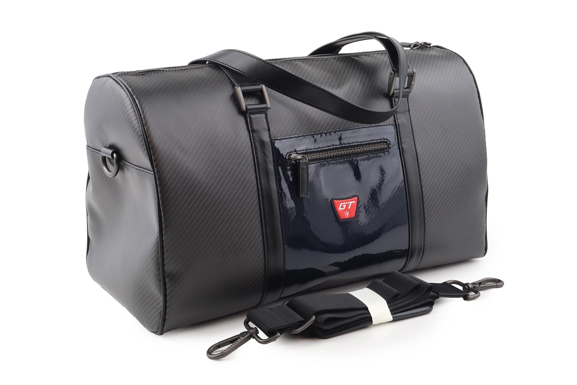 Original Maserati Tigamaro Tasche Reisetasche GT Boston Piccola Nero/ blue Carbon