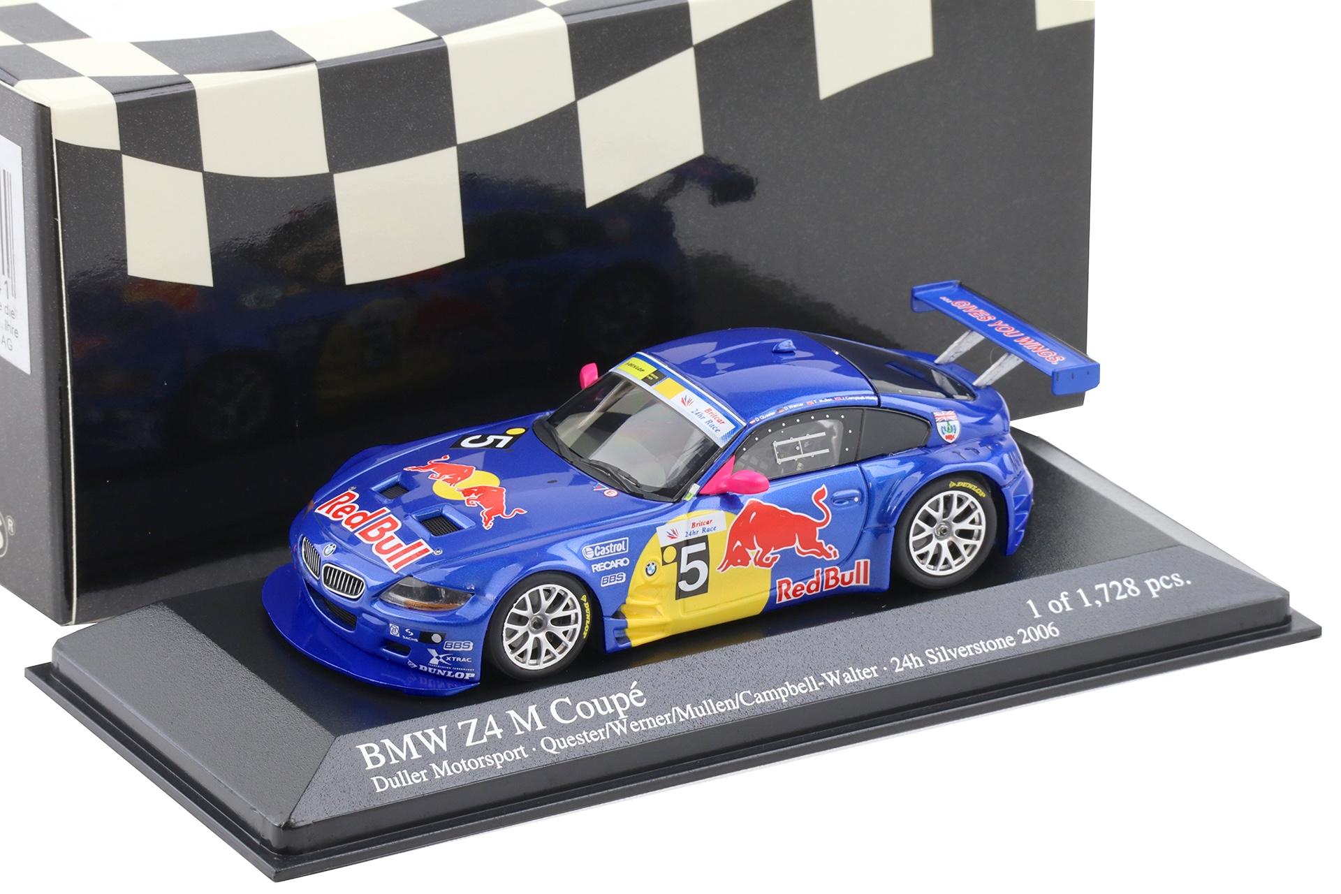 1:43 Minichamps BMW Z4 M Coupe Britcar 2006 Quester/Werner #5 Red Bull