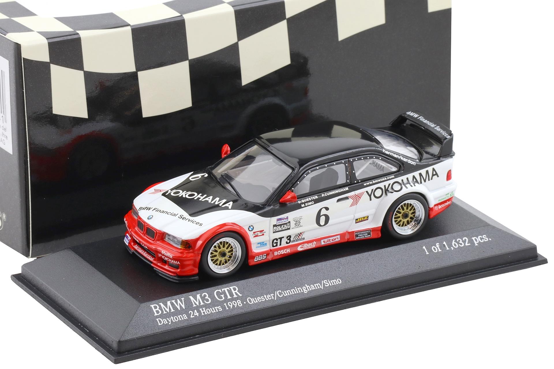 1:43 Minichamps BMW M3 GTR E36 Daytona 24h 1998 Quester #6 Yokohama