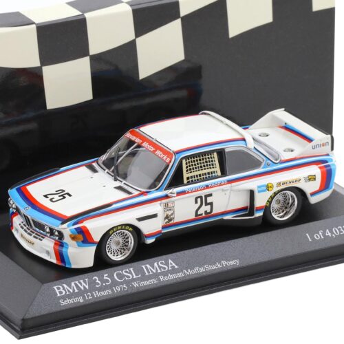 1:43 Minichamps BMW 3.5 CSL IMSA Sebring 12h 1975 Redman/ Moffat/Stuck #25
