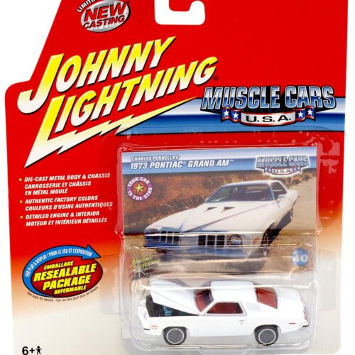 1:64 Johnny Lightning 1973 Pontiac Grand Am white Muscle Cars U.S.A.