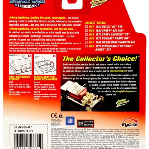 1:64 Johnny Lightning 1973 Pontiac Grand Am white Muscle Cars U.S.A.
