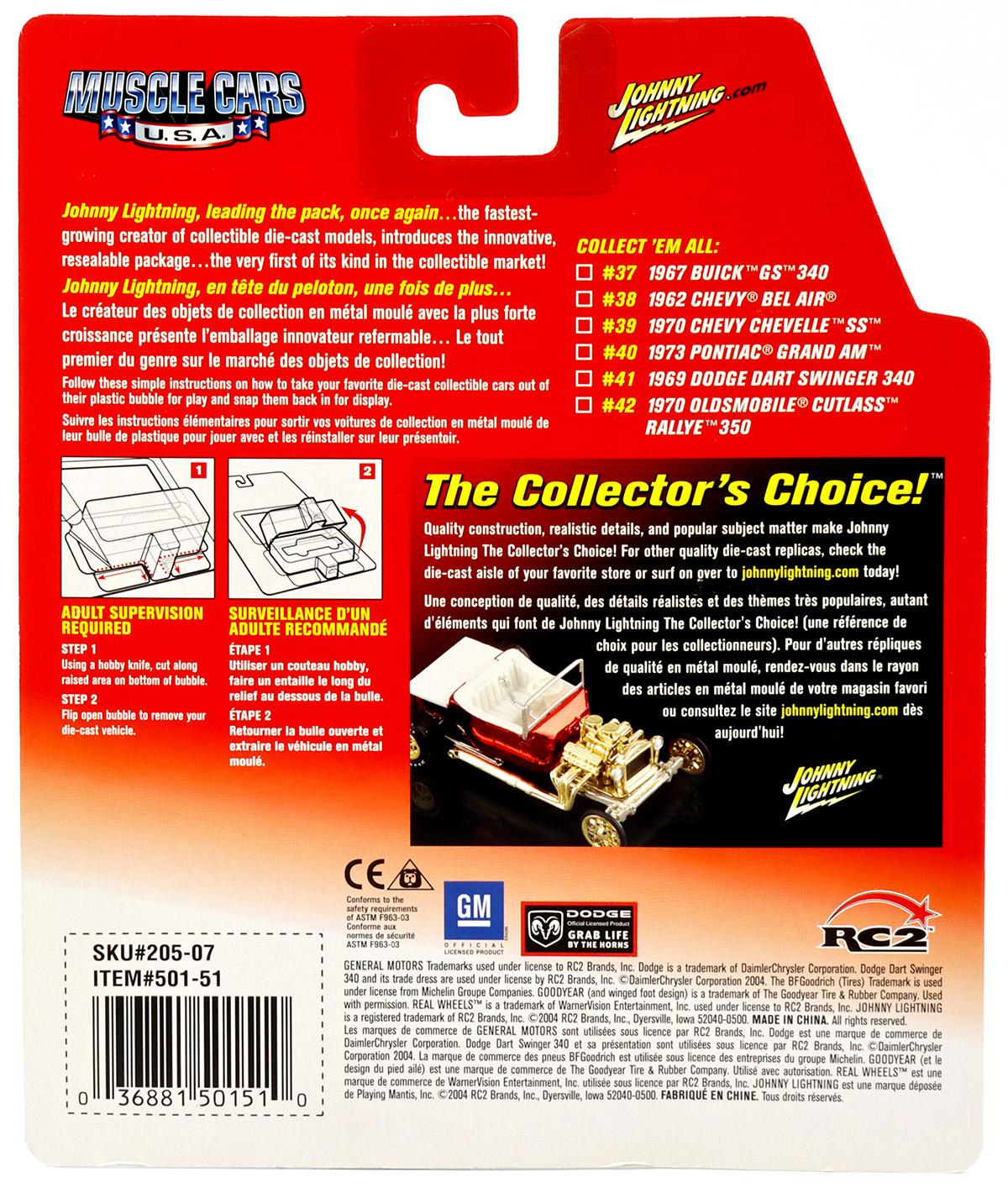 1:64 Johnny Lightning 1973 Pontiac Grand Am white Muscle Cars U.S.A.