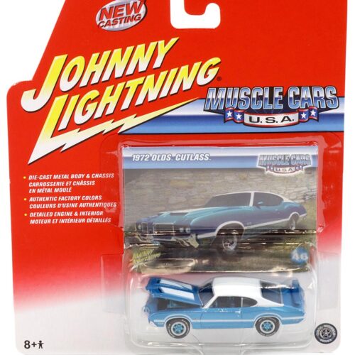 1:64 Johnny Lightning 1972 Olds Cutlass blue metallic Muscle Cars U.S.A.