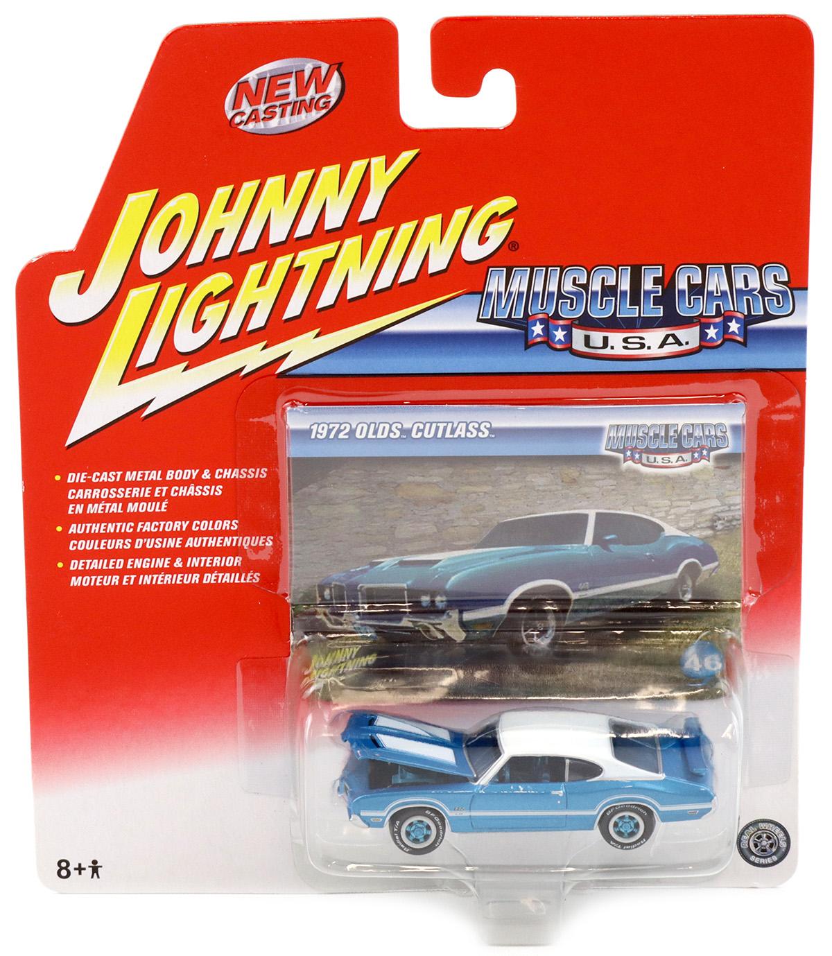 1:64 Johnny Lightning 1972 Olds Cutlass blue metallic Muscle Cars U.S.A.