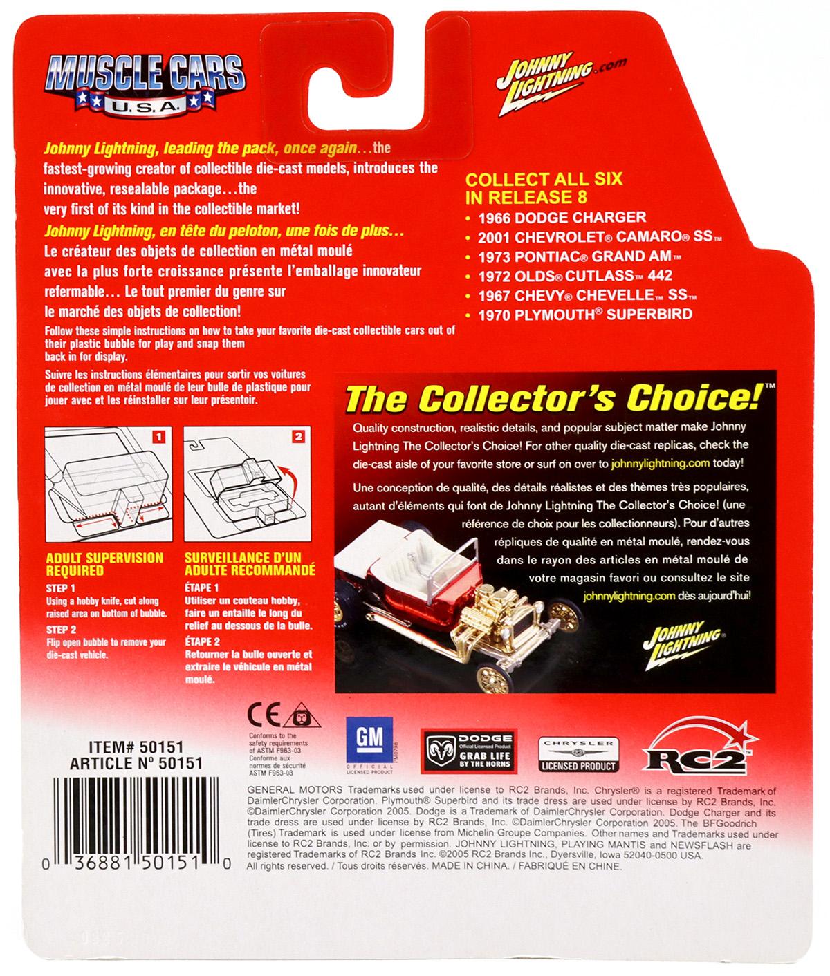 1:64 Johnny Lightning 1972 Olds Cutlass blue metallic Muscle Cars U.S.A.