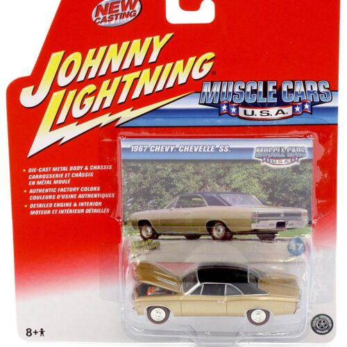 1:64 Johnny Lightning 1967 Chevy Chevelle SS gold/ black metallic Muscle Cars U.S.A.