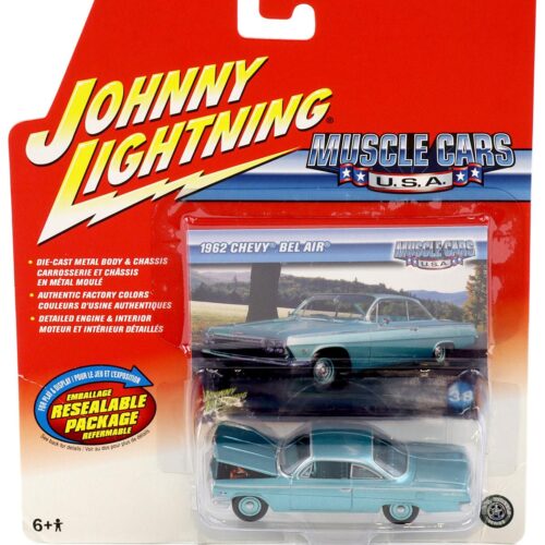 1;64 Johnny Lightning 1962 Chevy Bel Air turquoise metallic Muscle Cars U.S.A.