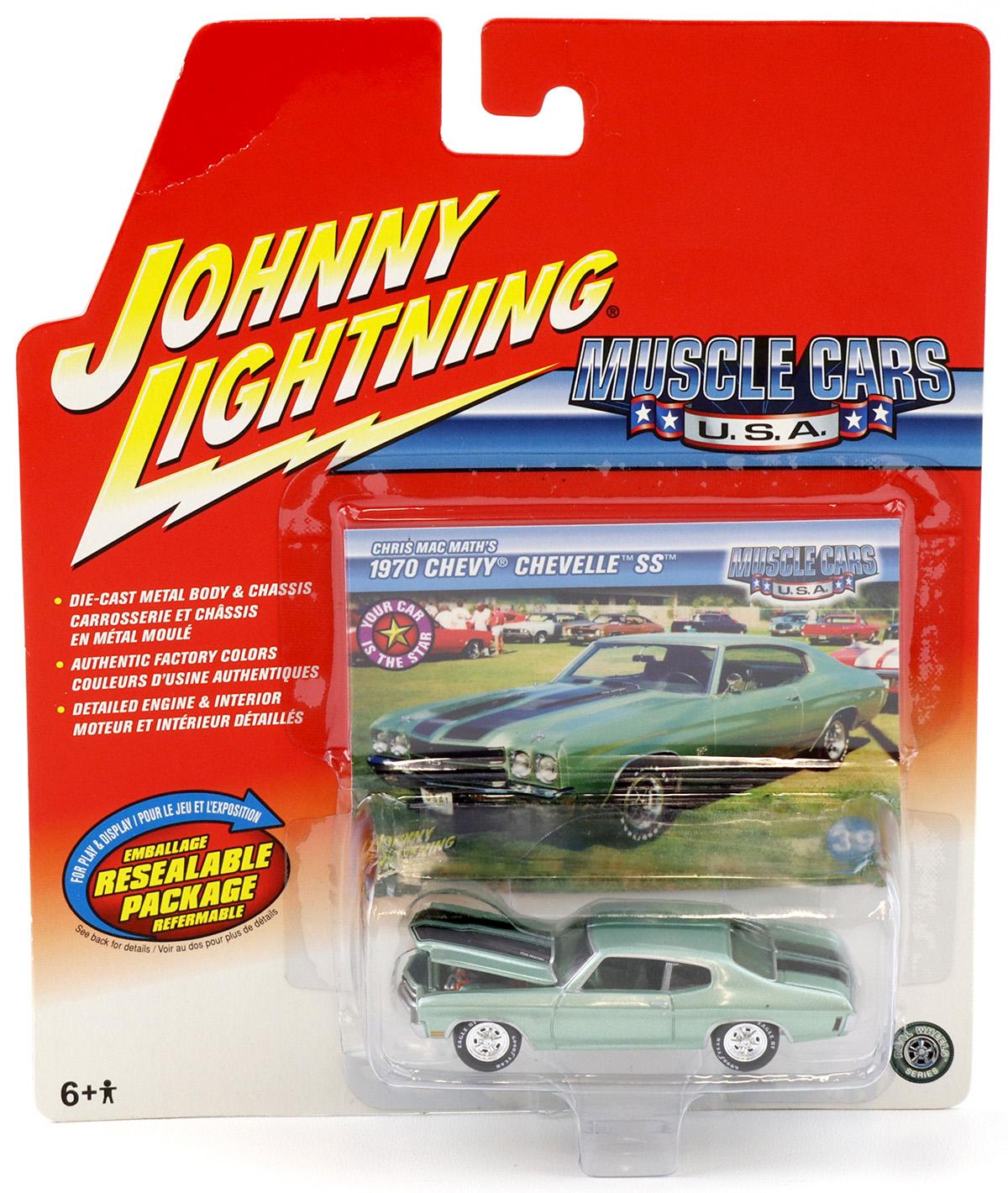 1:64 Johnny Lightning 1970 Chevy Chevelle SS light green metallic Muscle Cars U.S.A.