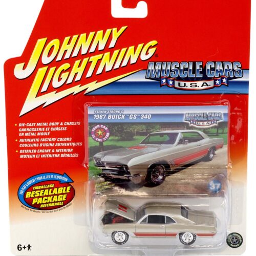 1:64 Johnny Lightning 1967 Buick GS 340 silver/ red metallic Muscle Cars U.S.A.
