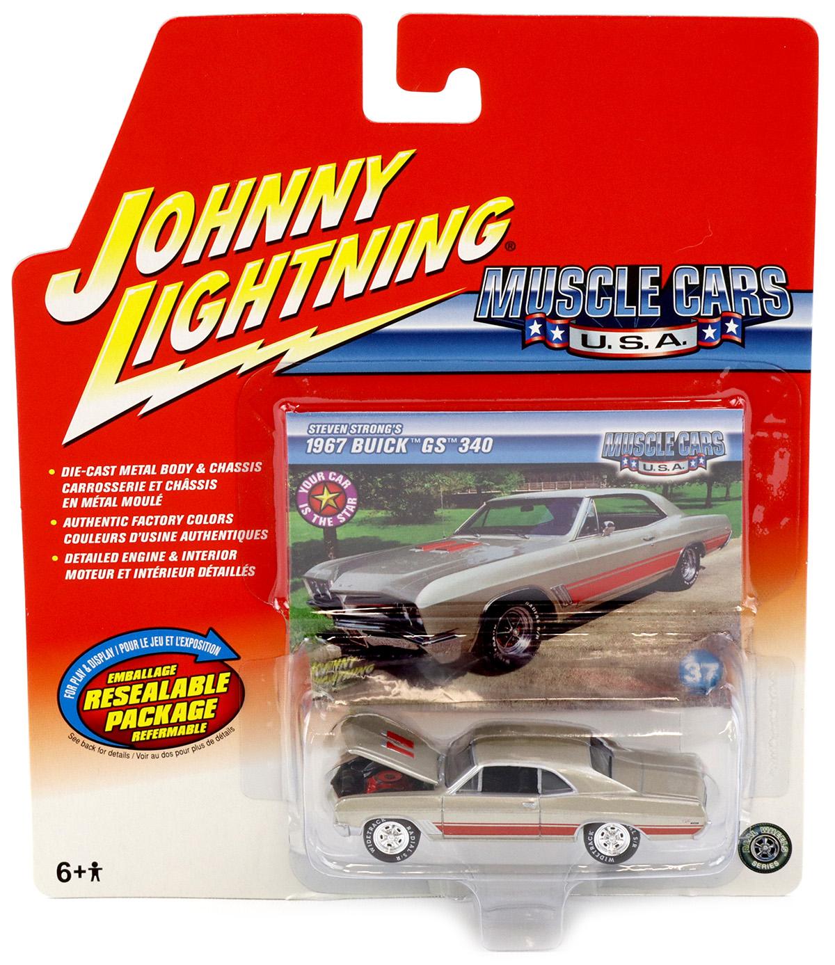 1:64 Johnny Lightning 1967 Buick GS 340 silver/ red metallic Muscle Cars U.S.A.