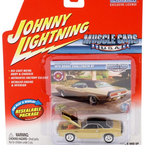 1:64 Johnny Lightning 1970 Dodge Challenger RT gold/ black metallic Muscle Cars U.S.A.