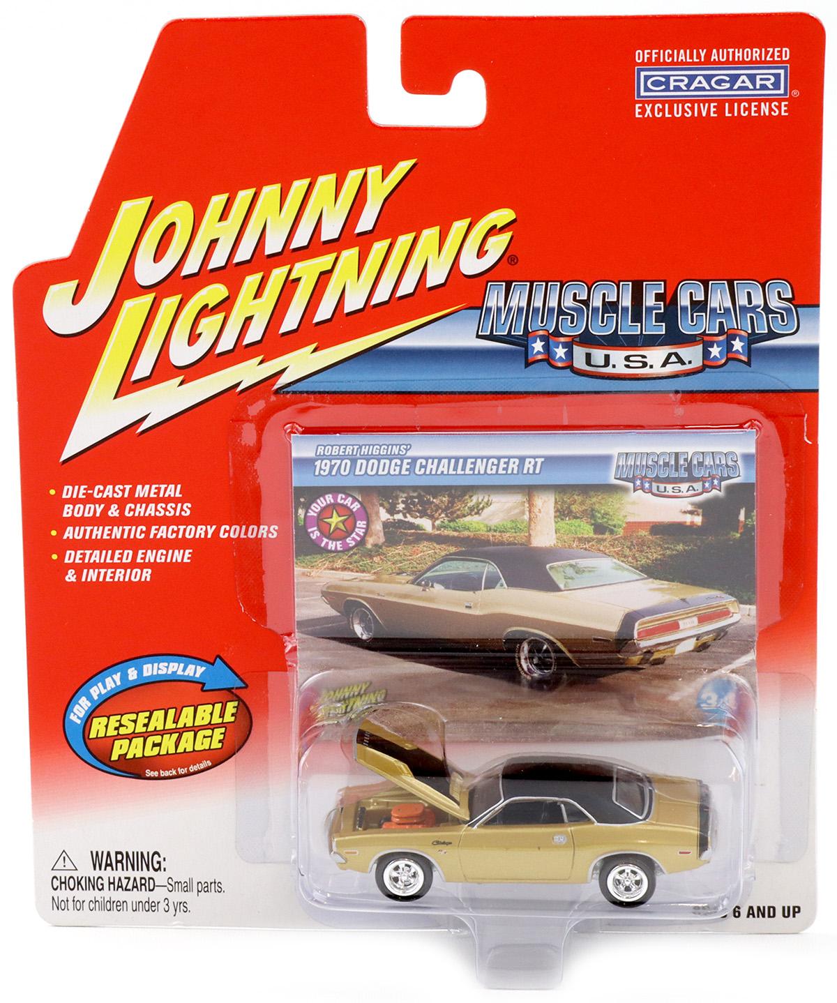 1:64 Johnny Lightning 1970 Dodge Challenger RT gold/ black metallic Muscle Cars U.S.A.