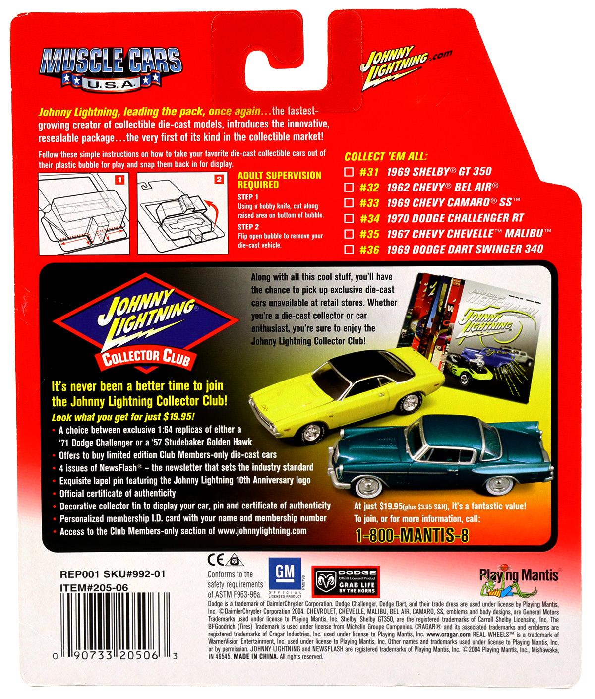 1:64 Johnny Lightning 1969 Dodge Dart Swinger 340 blue/ black metallic Muscle Cars U.S.A.