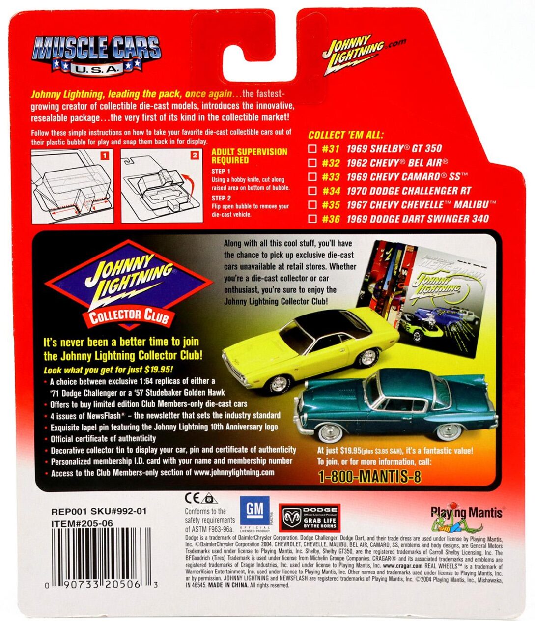 1:64 Johnny Lightning 1969 Shelby GT 350 turqoise metallic Muscle Cars U.S.A.