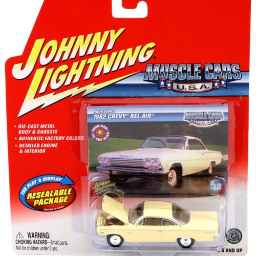 1:64 Johnny Lightning 1962 Chevy Bel Air light yellow Muscle Cars U.S.A.