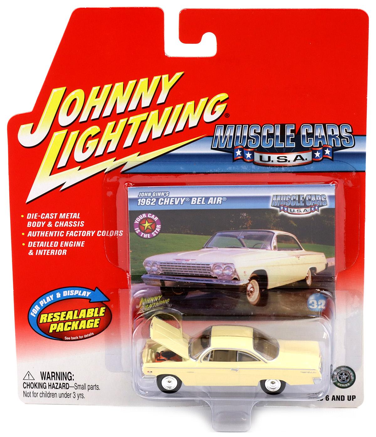1:64 Johnny Lightning 1962 Chevy Bel Air light yellow Muscle Cars U.S.A.