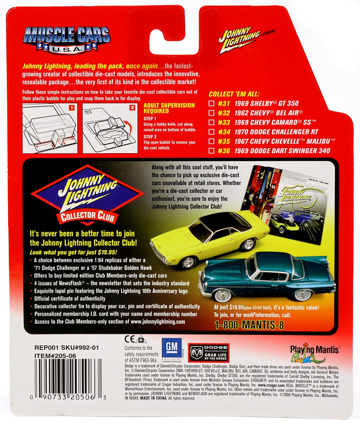 1:64 Johnny Lightning 1962 Chevy Bel Air light yellow Muscle Cars U.S.A.