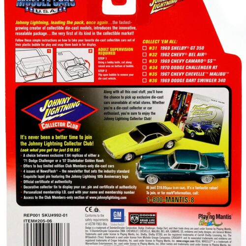 1:64 Johnny Lightning 1962 Chevy Bel Air light yellow Muscle Cars U.S.A.