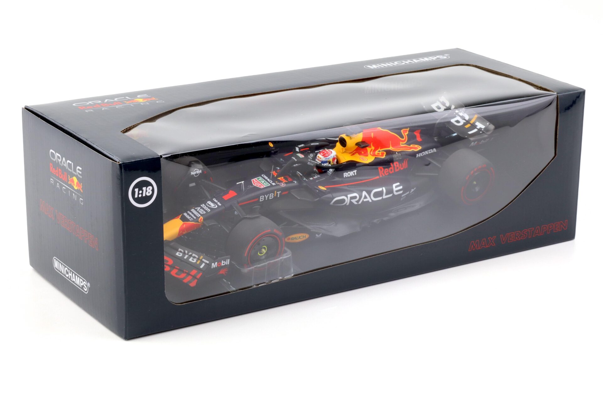 1:18 Minichamps F1 Oracle Red Bull Racing RB19 Verstappen Qatar GP 2023 World Champ