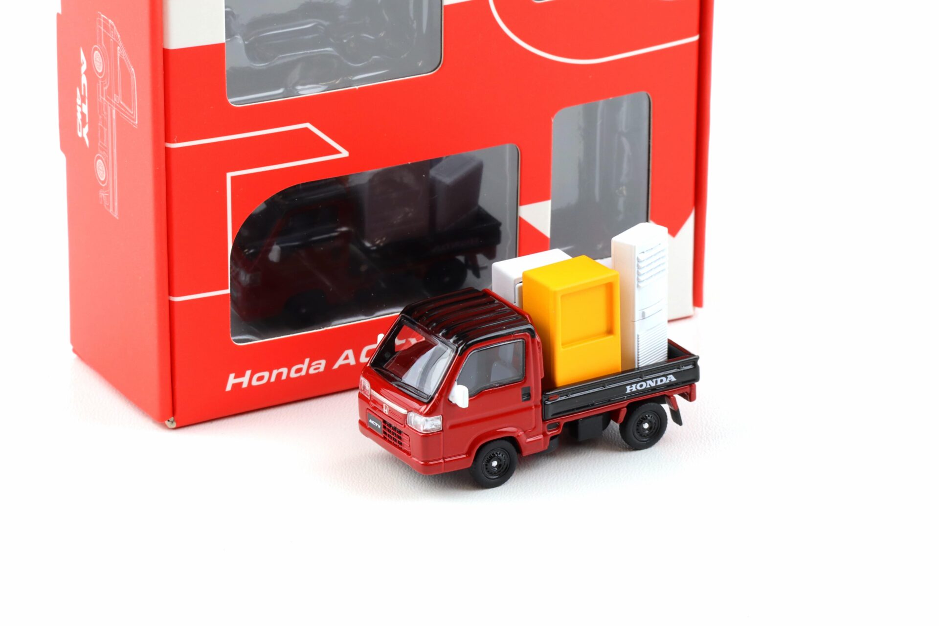 1:64 Motorhelix Honda ACTY Truck Town Spirit Style Flame red x black