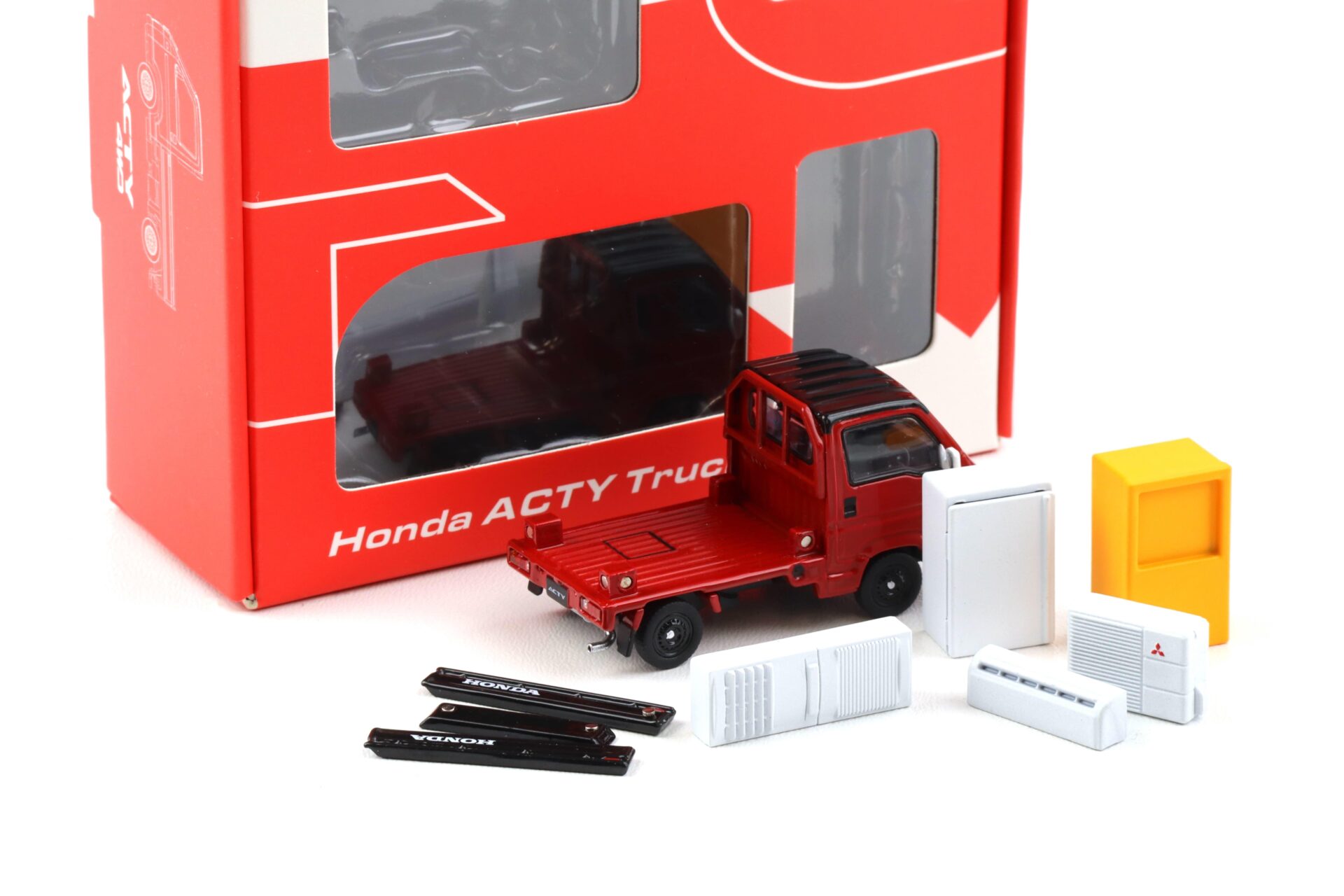 1:64 Motorhelix Honda ACTY Truck Town Spirit Style Flame red x black