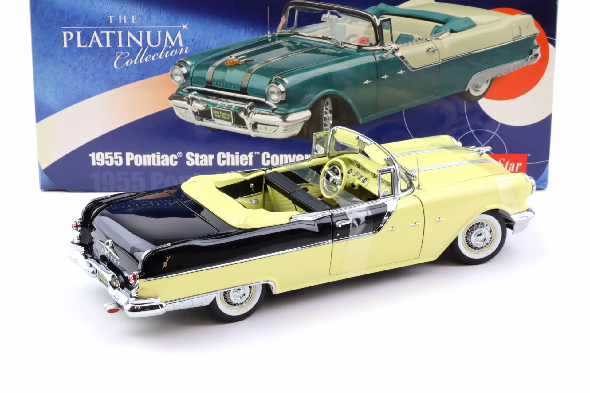1:18 Sun Star 1955 Pontiac Star Chief Convertible raven black / avalon yellow