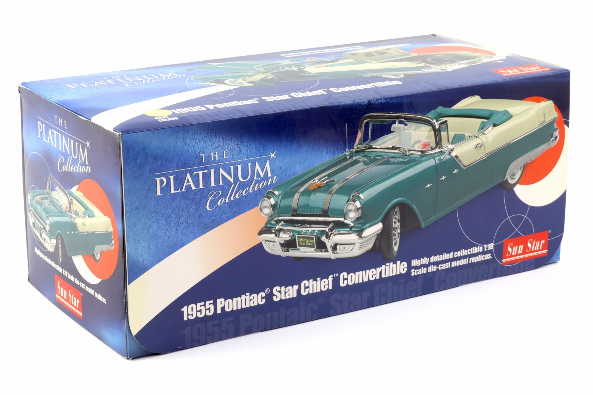 1:18 Sun Star 1955 Pontiac Star Chief Convertible raven black / avalon yellow