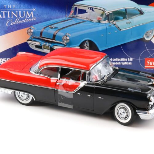 1:18 Sun Star 1955 Pontiac StarChief Hard Top Bolero red/ Raven black