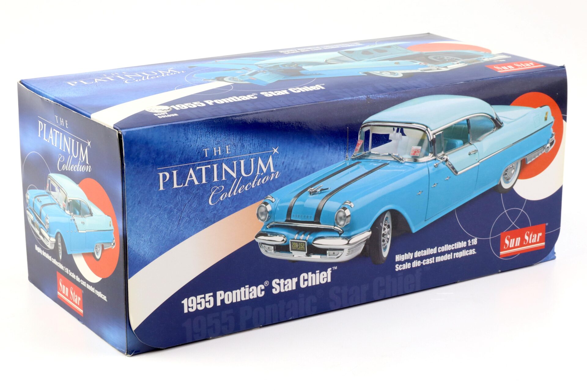 1:18 Sun Star 1955 Pontiac StarChief Hard Top Bolero red/ Raven black