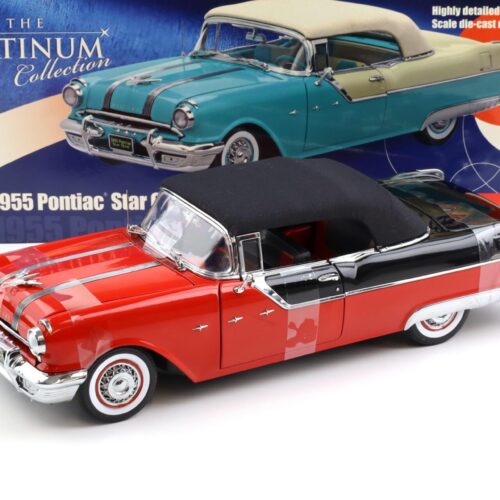 1:18 Sun Star 1955 Pontiac StarChief Closed Convertible Bolero red/ Raven black