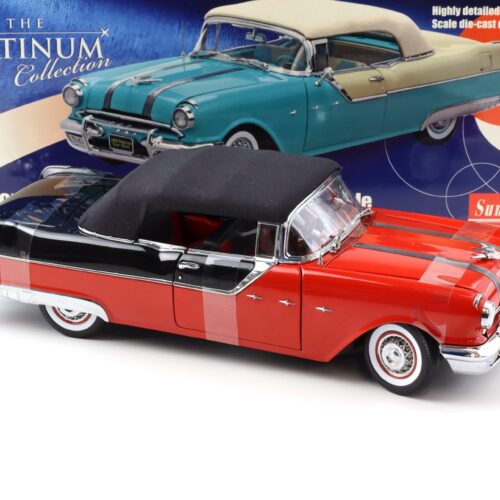 1:18 Sun Star 1955 Pontiac StarChief Closed Convertible Bolero red/ Raven black