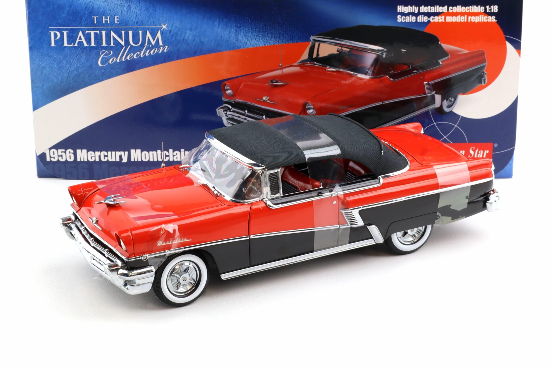 1:18 Sun Star 1956 Mercury Montclair Closed Convertible Carousel red/ Tuxedo black
