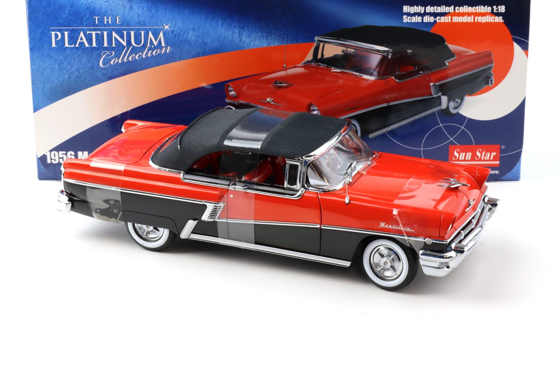 1:18 Sun Star 1956 Mercury Montclair Closed Convertible Carousel red/ Tuxedo black