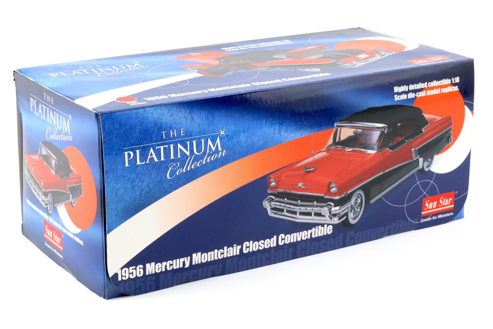 1:18 Sun Star 1956 Mercury Montclair Closed Convertible Carousel red/ Tuxedo black