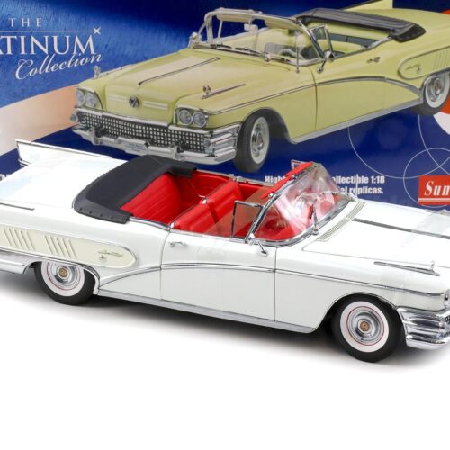 1:18 Sun Star 1958 Buick Limited Open Convertible glacier white