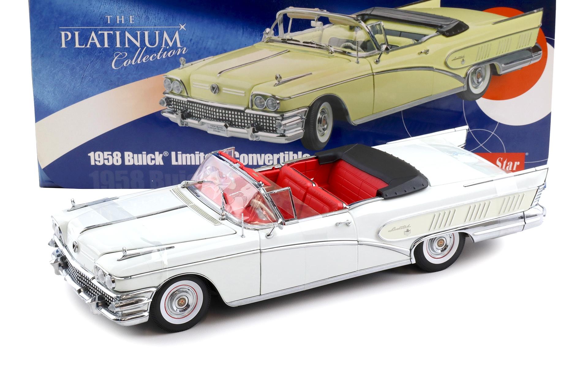 1:18 Sun Star 1958 Buick Limited Open Convertible glacier white