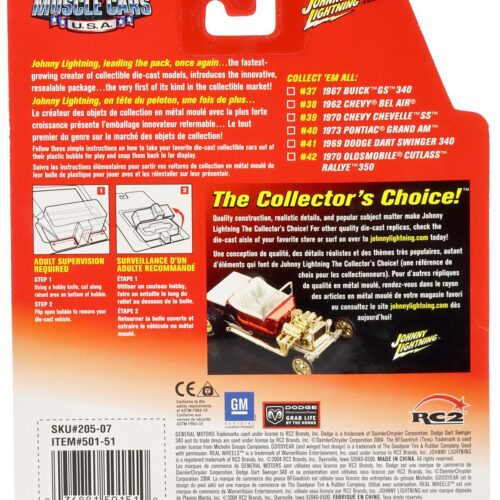 1:64 Johnny Lightning 1970 Oldsmobile Cutlass Rallye 350 yellow Muscle Cars U.S.A.