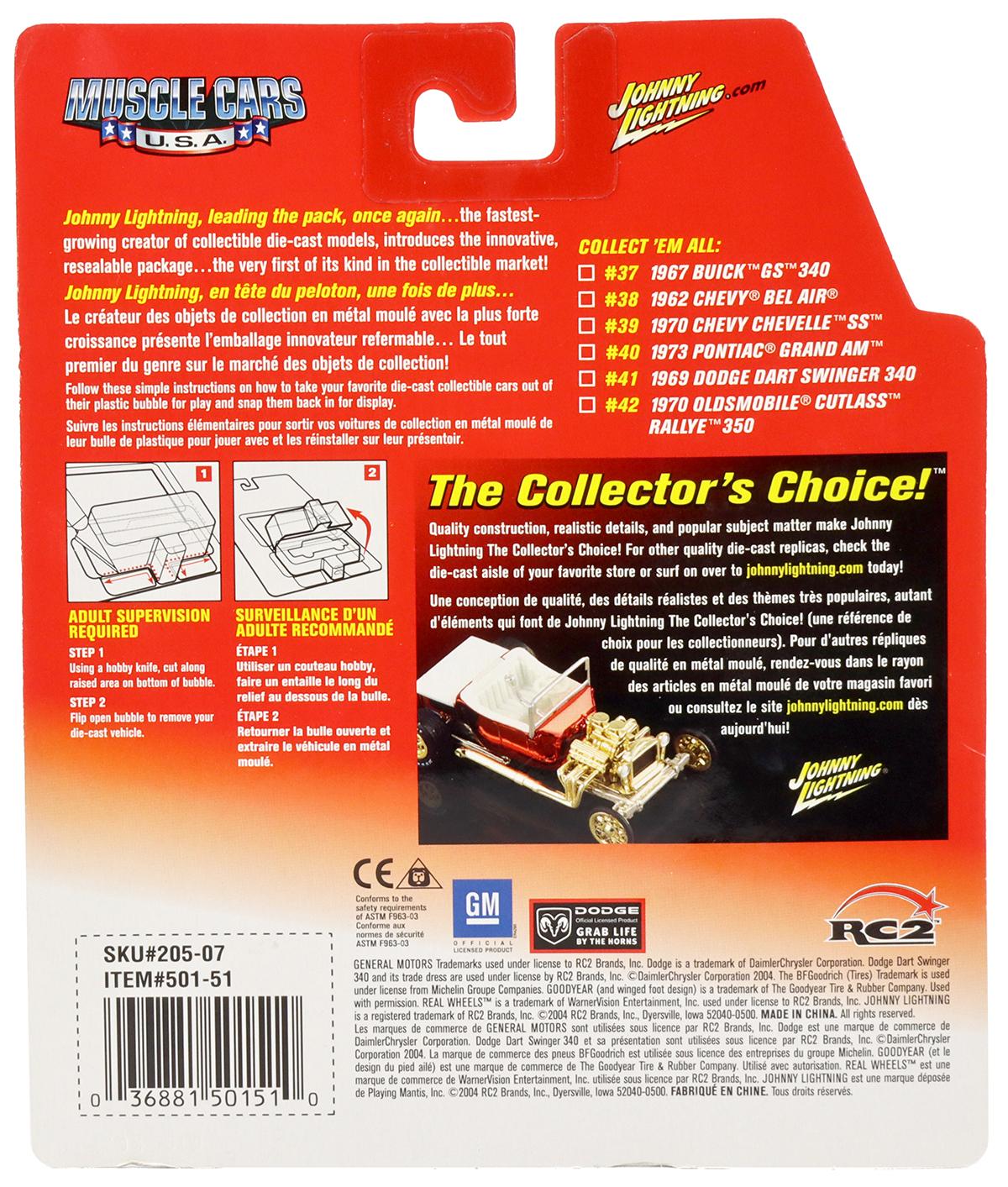 1:64 Johnny Lightning 1970 Oldsmobile Cutlass Rallye 350 yellow Muscle Cars U.S.A.