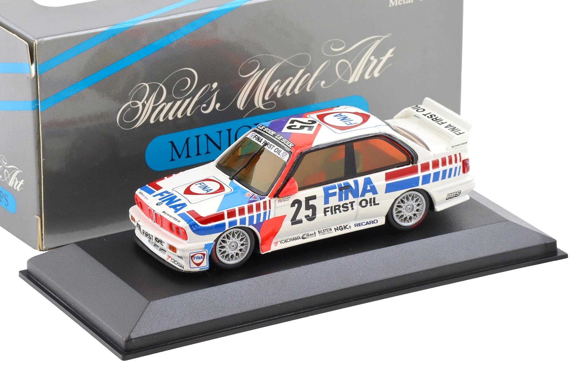 1:43 Minichamps BMW M3 E30 24h SPA 1st Place Schnitzer/ Fina #25