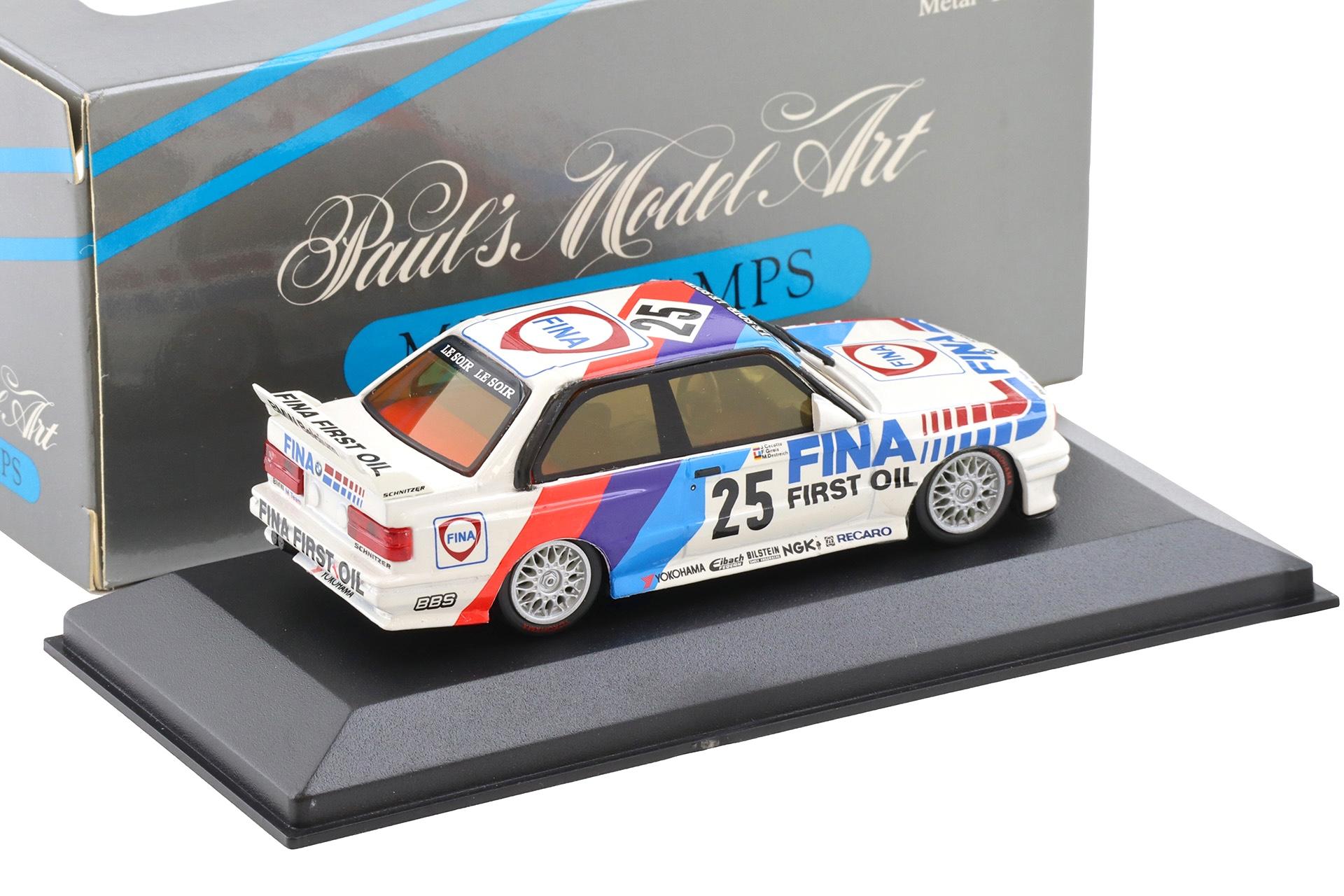 1:43 Minichamps BMW M3 E30 24h SPA 1st Place Schnitzer/ Fina #25