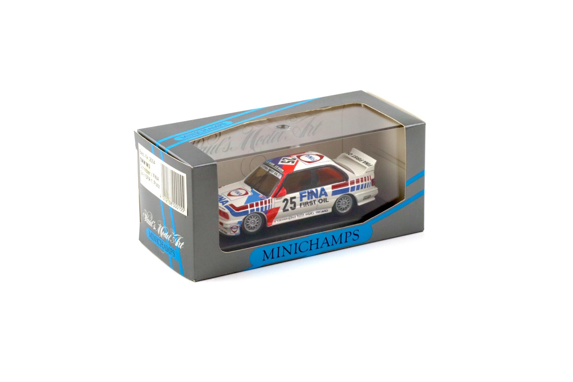 1:43 Minichamps BMW M3 E30 24h SPA 1st Place Schnitzer/ Fina #25