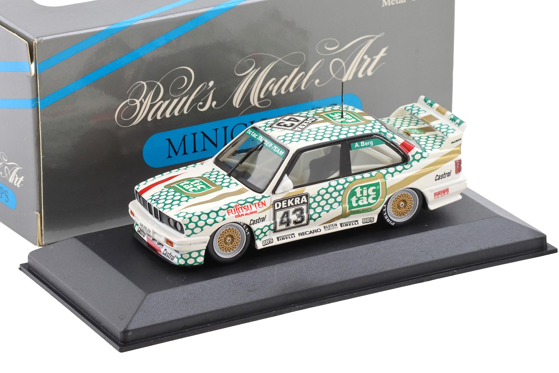 1:43 Minichamps BMW M3 E30 Sport Evo Team Tauber Tic Tac #43 A.Berg