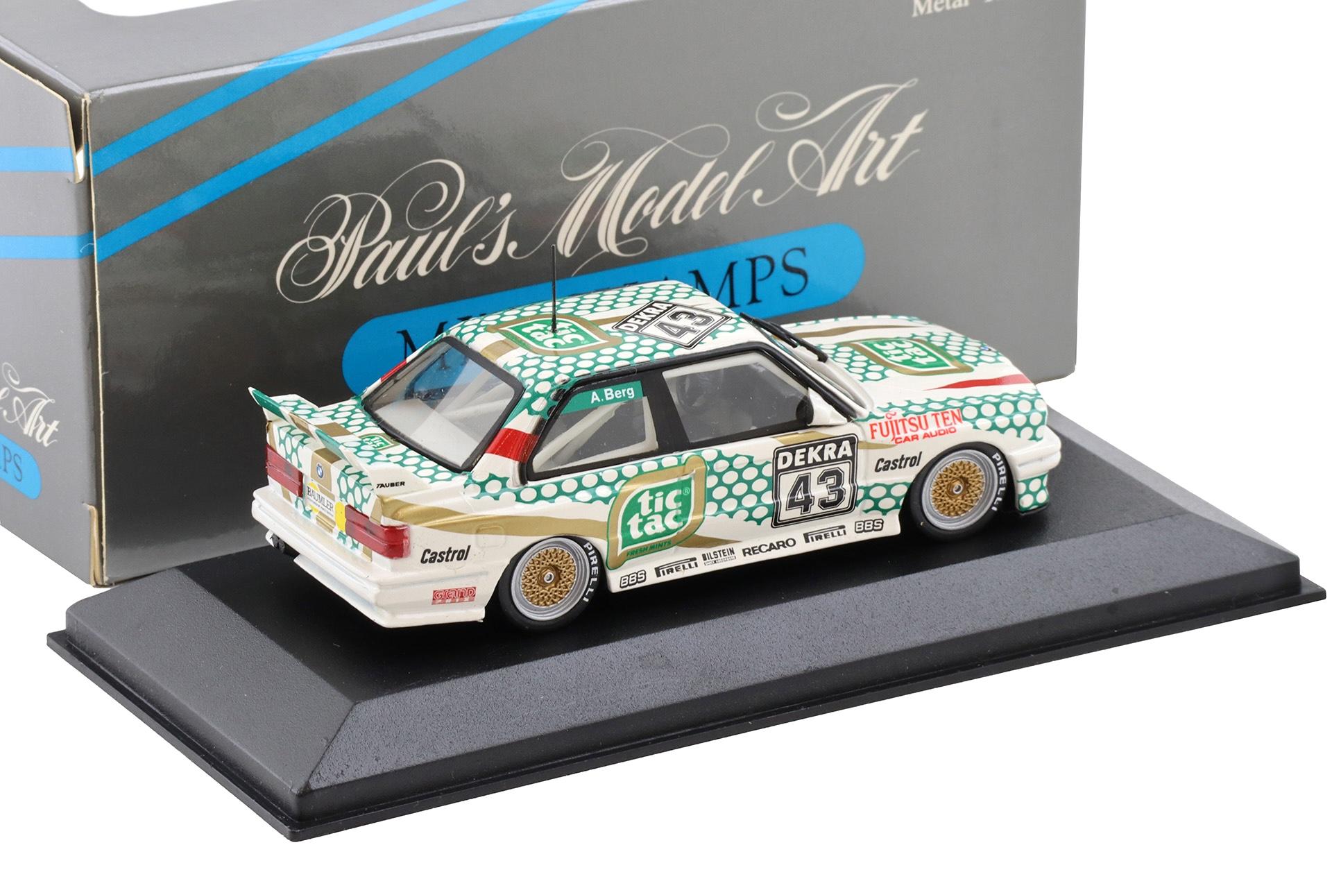 1:43 Minichamps BMW M3 E30 Sport Evo Team Tauber Tic Tac #43 A.Berg